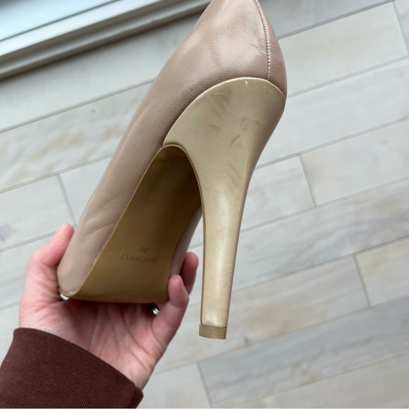 Nine West beige leather heels - Picture 6 of 14